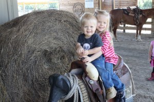 This was the fake "cow" they rode behind a four-wheeler. They loved it!